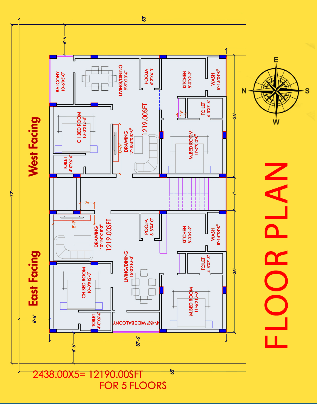 Floor Plan for 5Floors Digitas Homes